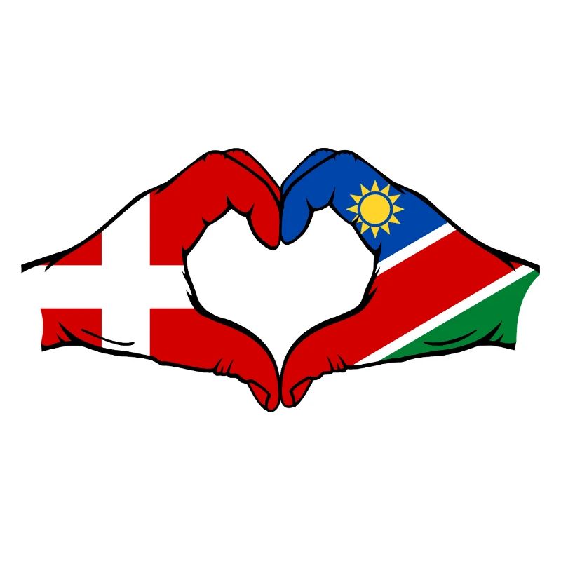 Dänemark Namibia Flagge Herz