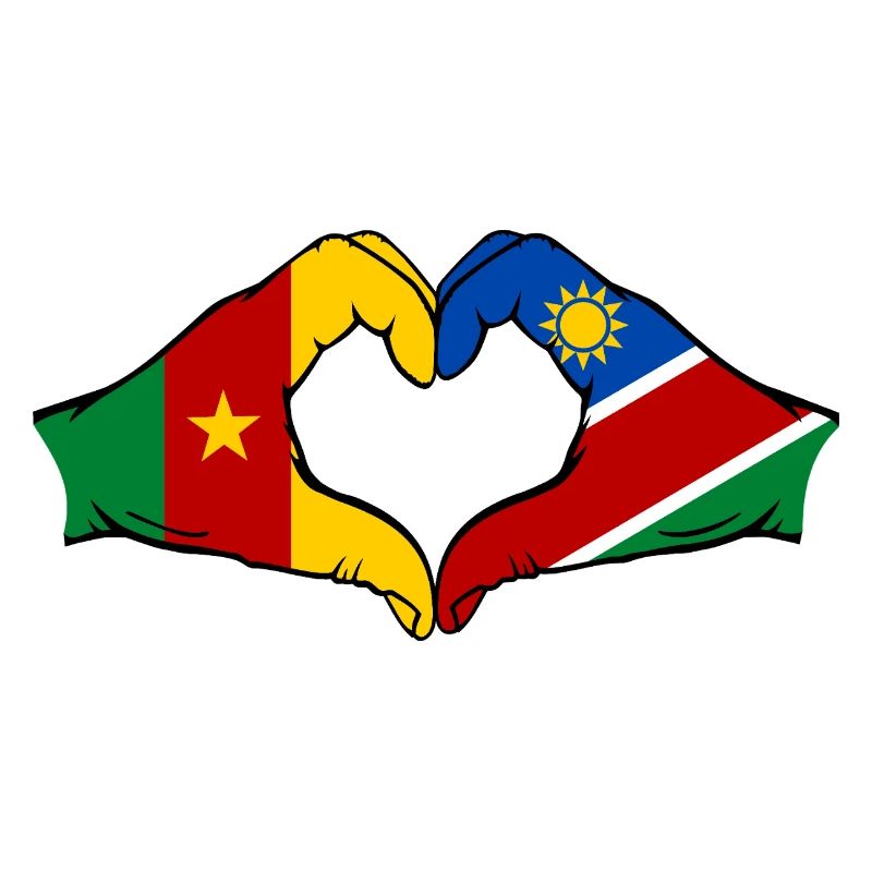 Kemerun, Namibia, Flag, Hands, Heart Shape
