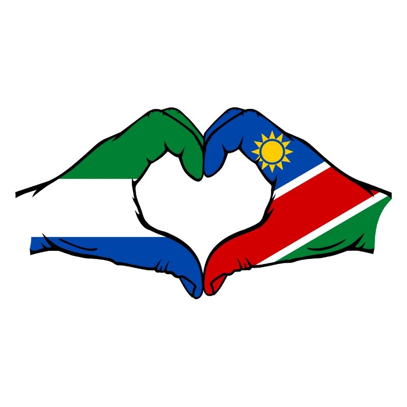 Sierra Leone Namibia Flag Hands Heart