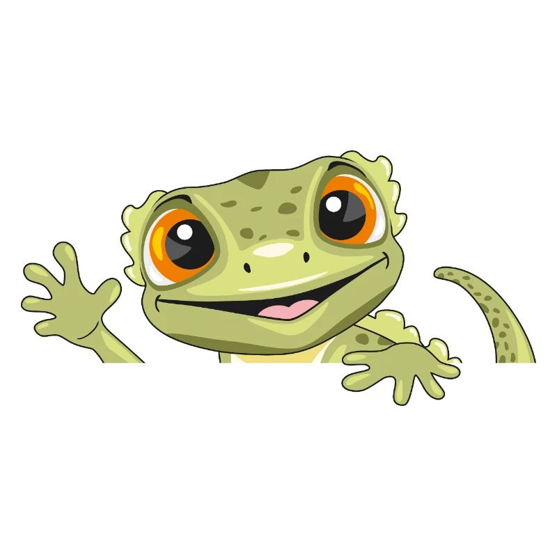 Spähender lustiger Willkommensgecko