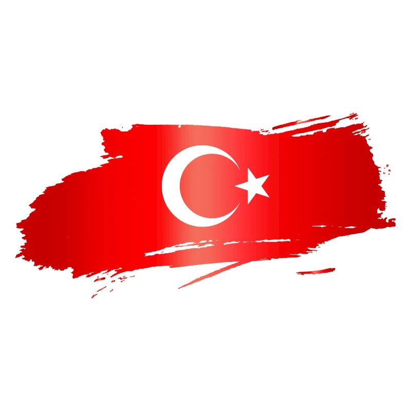 Turkish Flag Brush Stroke
