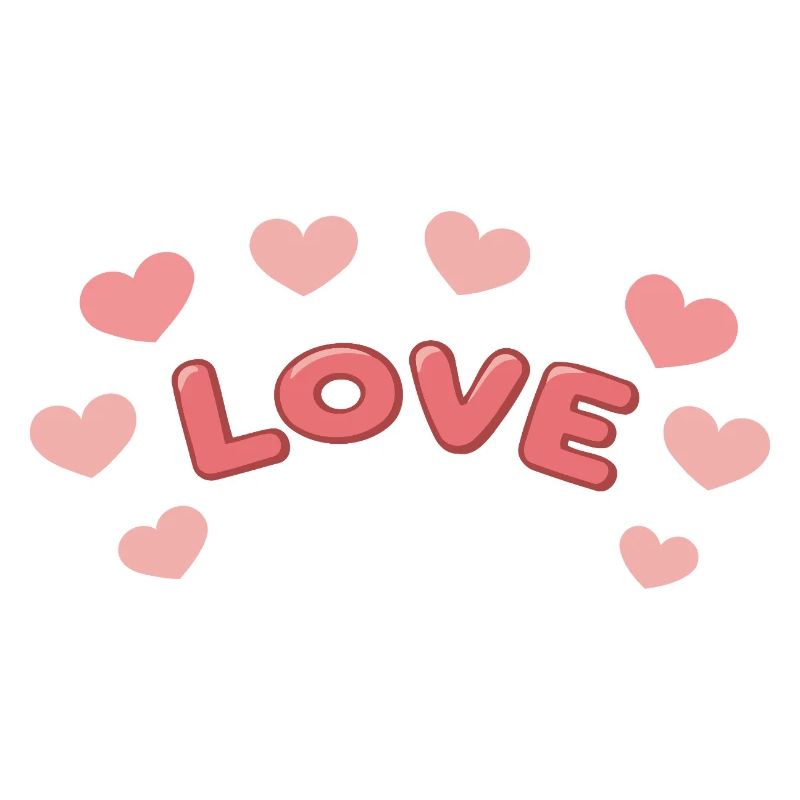 Amour Lettres 3D et Cœurs
