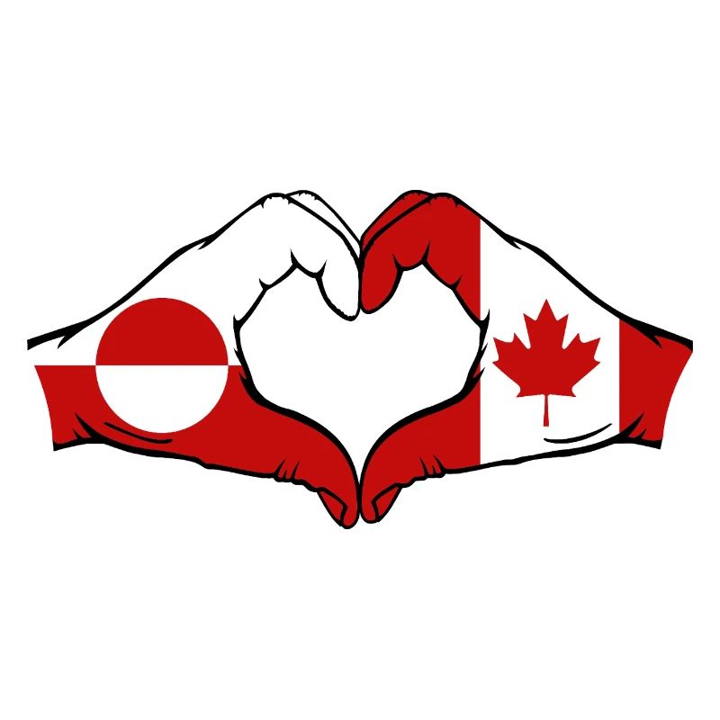 Drapeau du Canada Groenland, Mains en forme de cœur