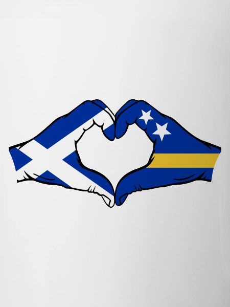 Scotland Curacao Flag Hands Heart Shape