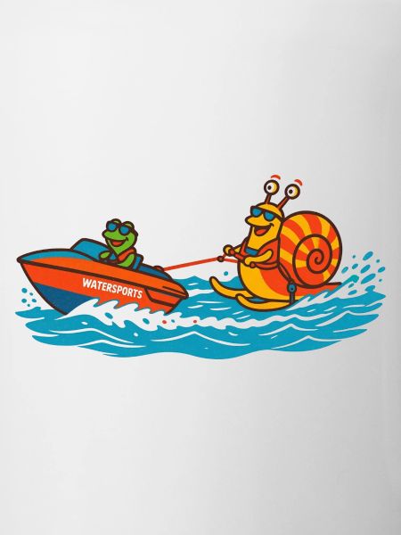 Snail water skiing