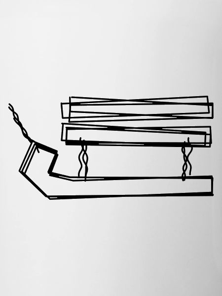 Schlitten handgezeichnet