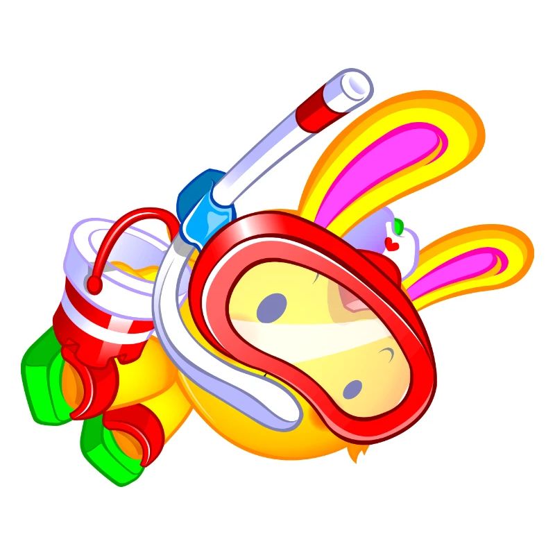 lapin plage kawaii nageur