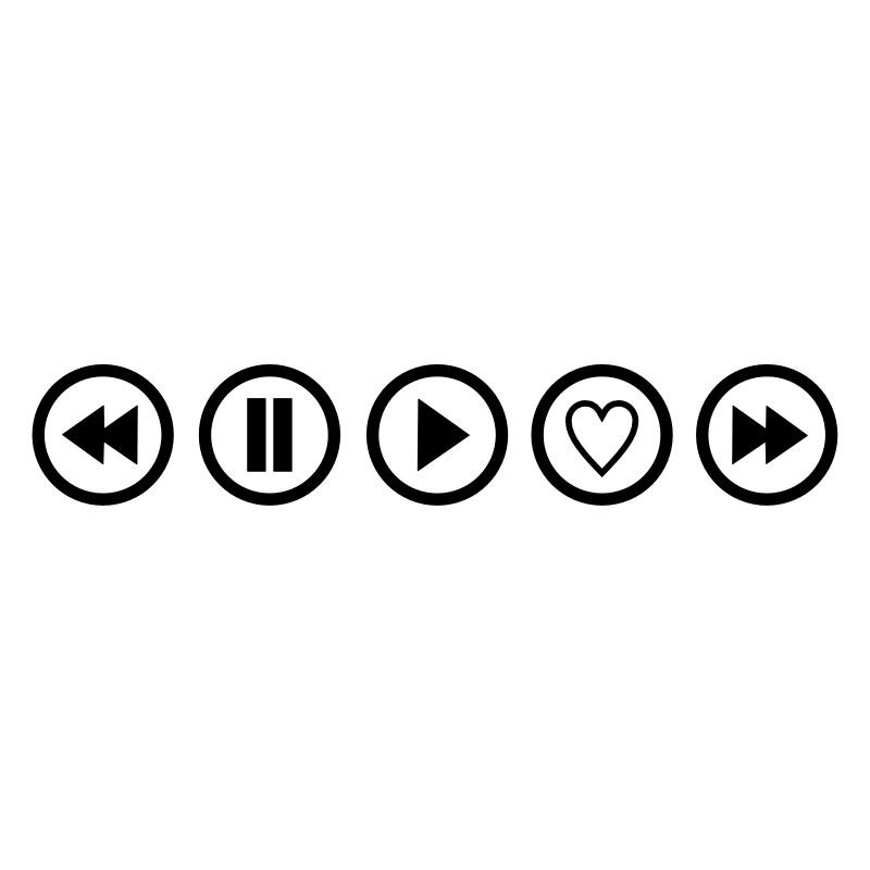 play music, heart button
