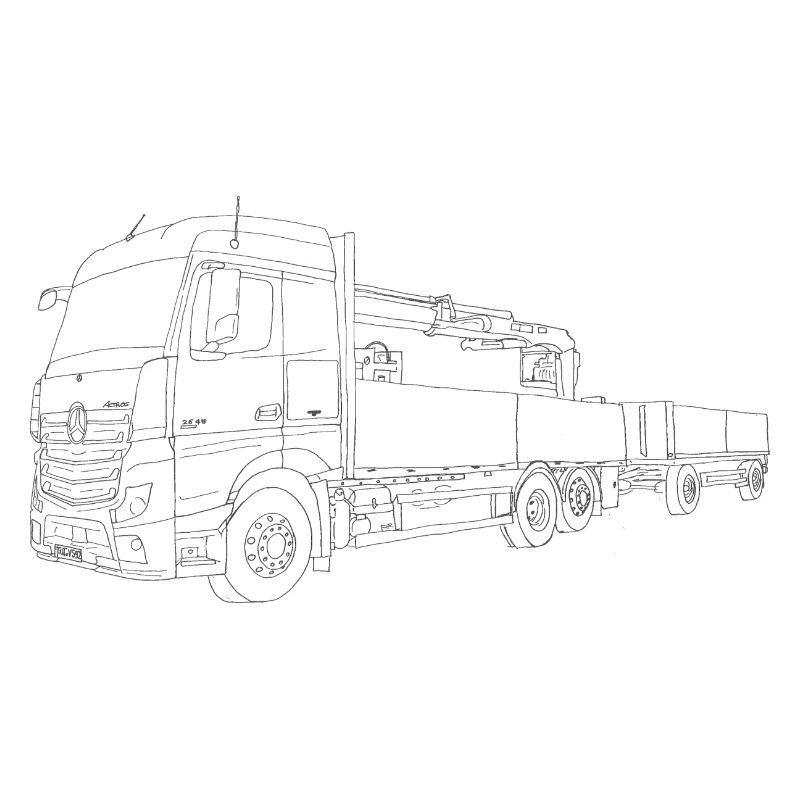 Truck with loading crane