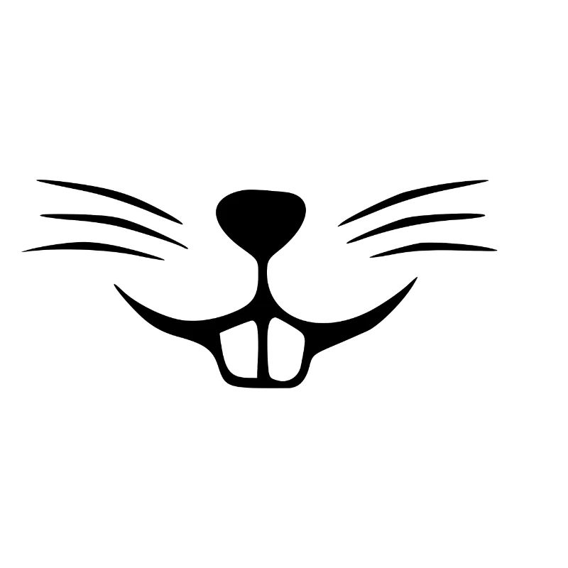 Visage de lapin. Nez de lapin. Dents de lapin