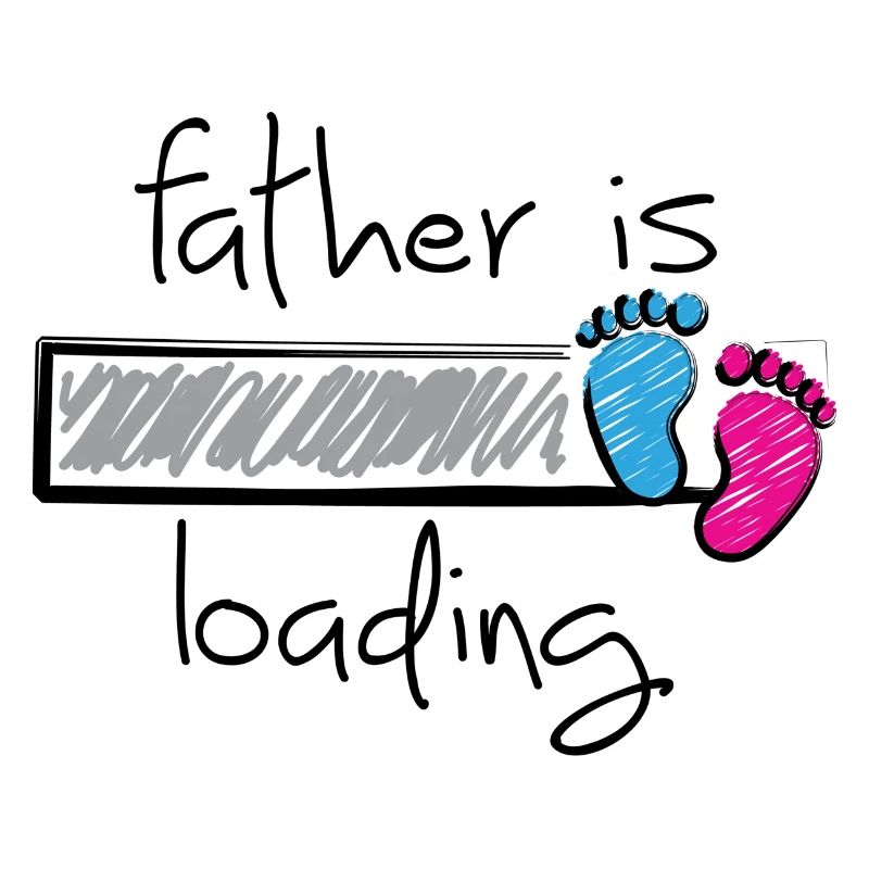 Slogan Vater lädt. Vater, werde Mutter