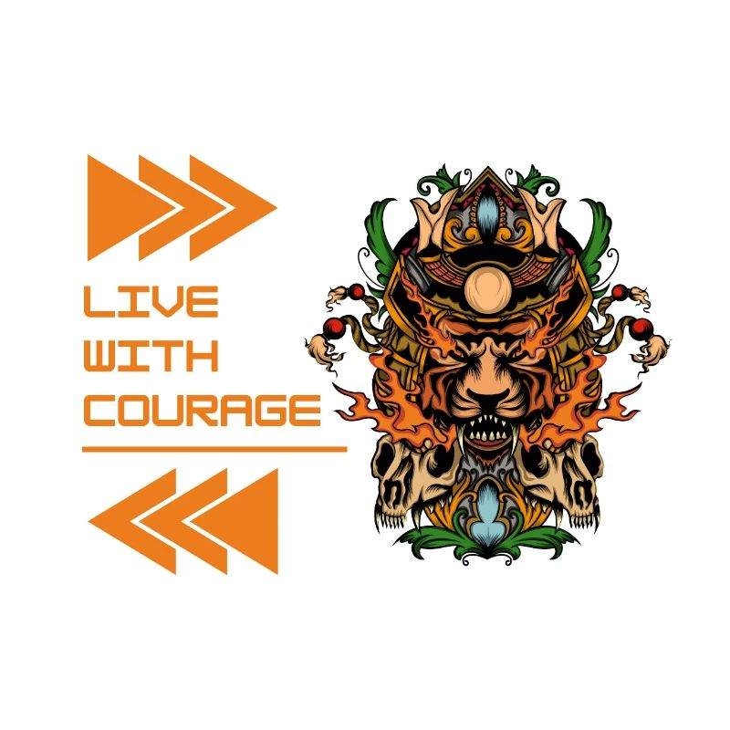 Illustration orange et verte Conception de motivation