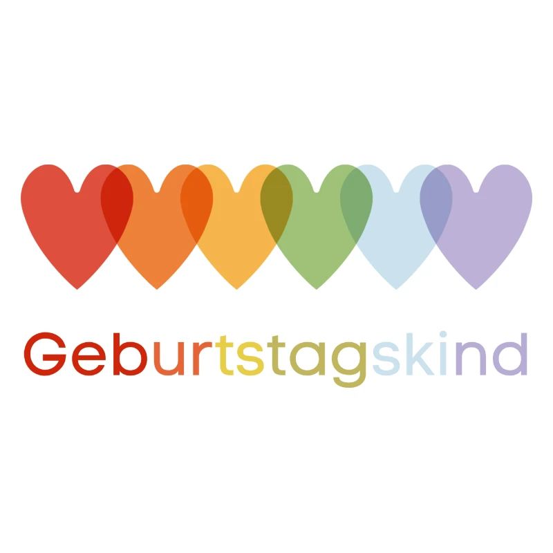 Geburtstagskind Regenbogen-Herzen