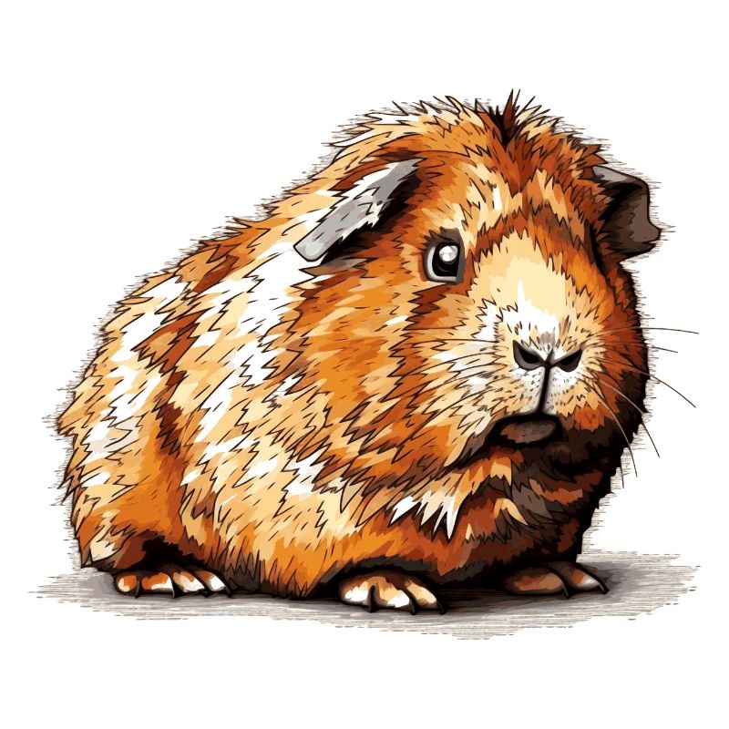 Dessin de cochon d’Inde au vieux look rétro