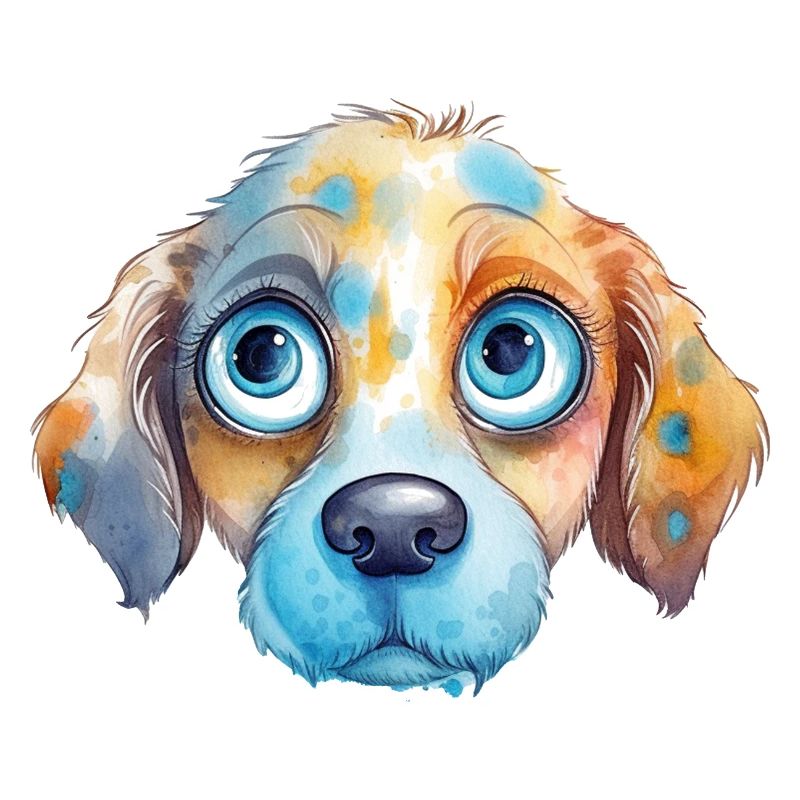 Dessin à l’aquarelle de chien