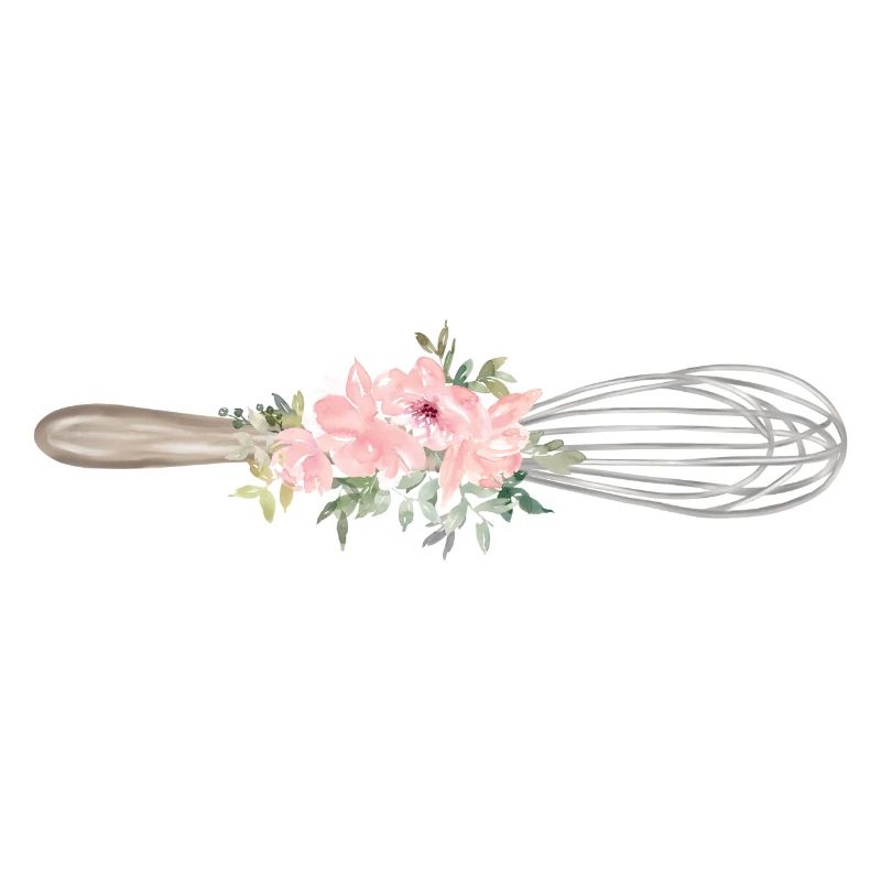 Whisk & flowers, customisable