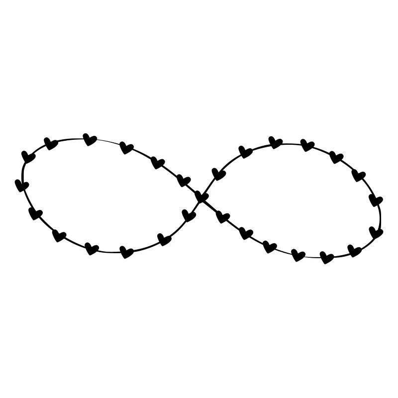 Infinity symbol made of hearts