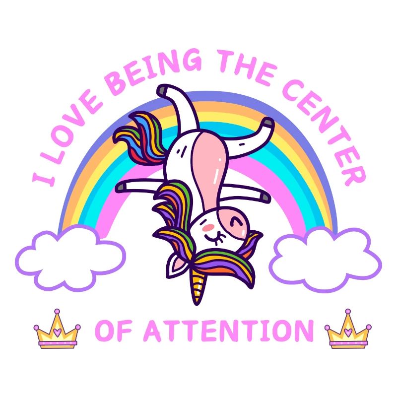 J’adore être le centre d’attention.Licorne drôle