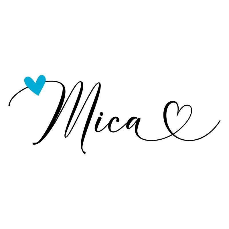 Mica surname First name Calligraphy heart