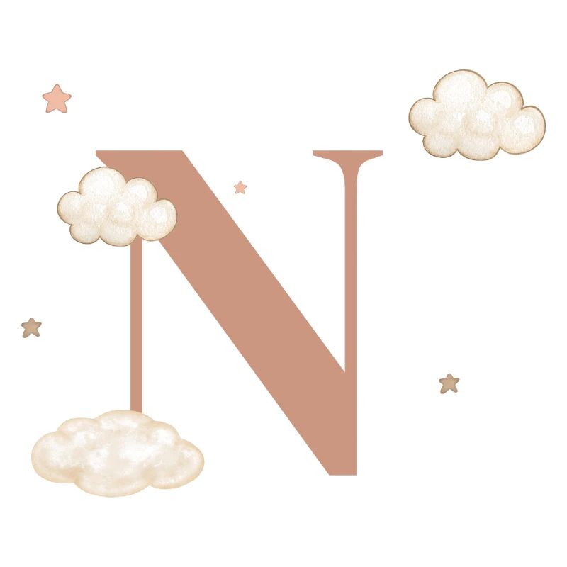 Letter n clouds stars