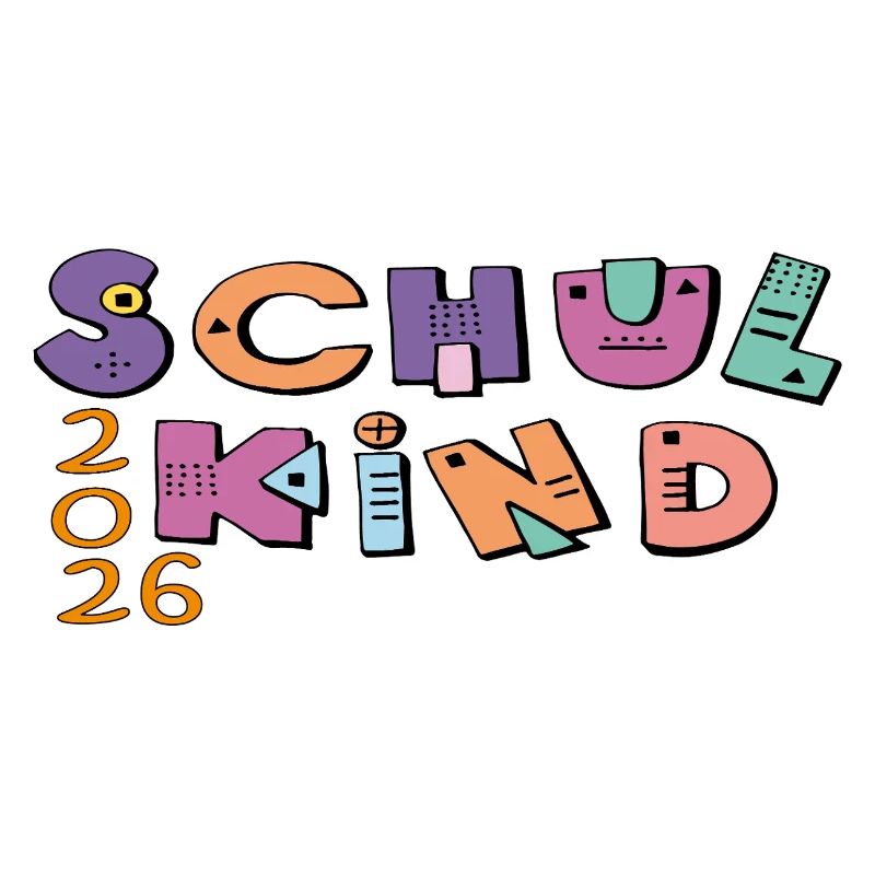 Schulkind 2026  Bunte Buchstaben
