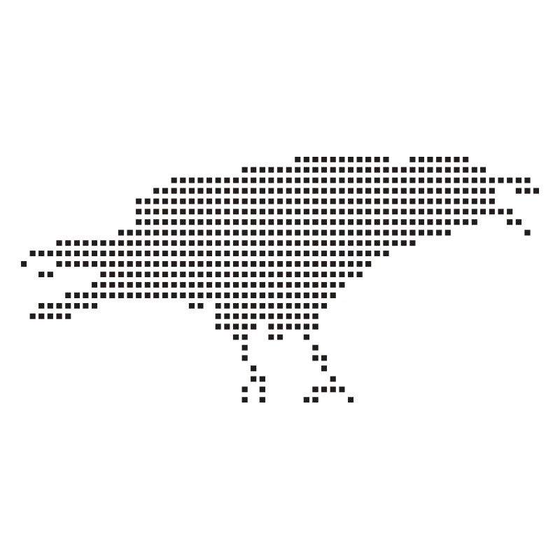 Silhouette Punt Pixel Corbeau