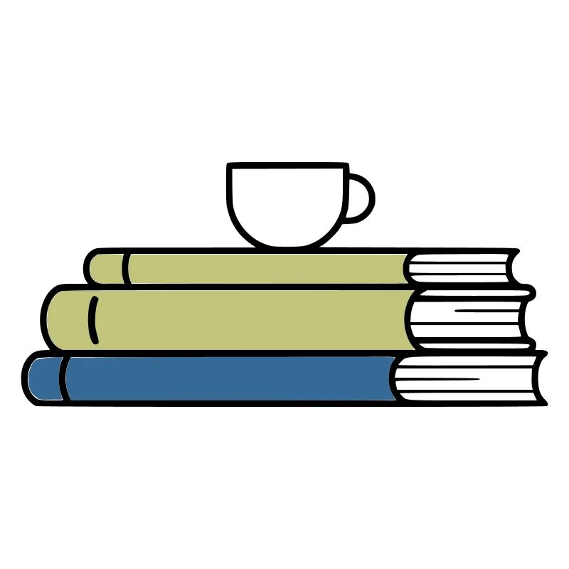 Stack of books Coffee mug Coloured
