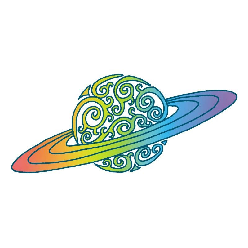 Planète spirale multicolore