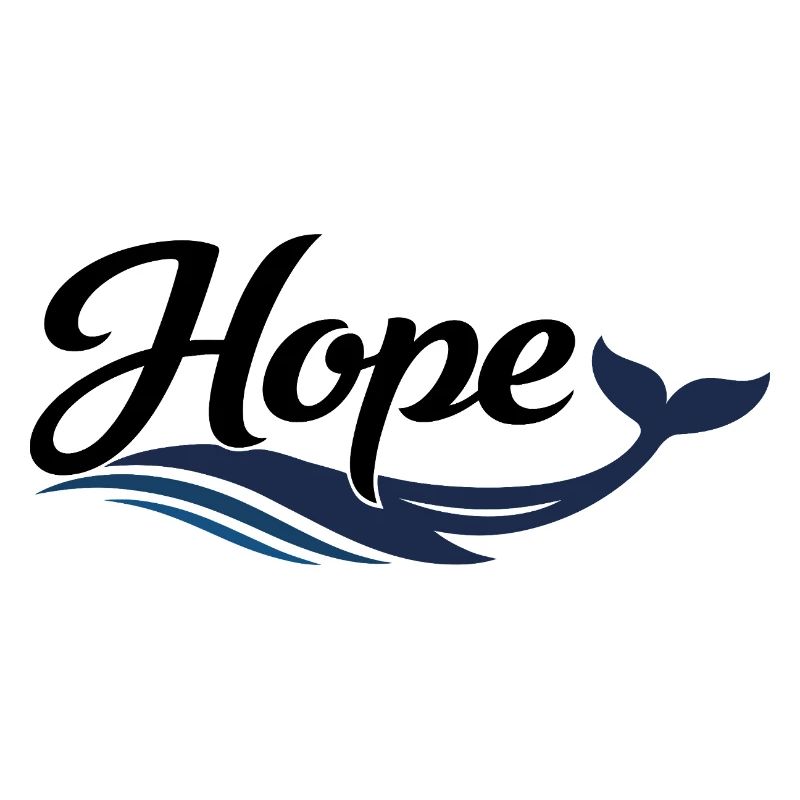 Hope Whale Ocean Wave Logo