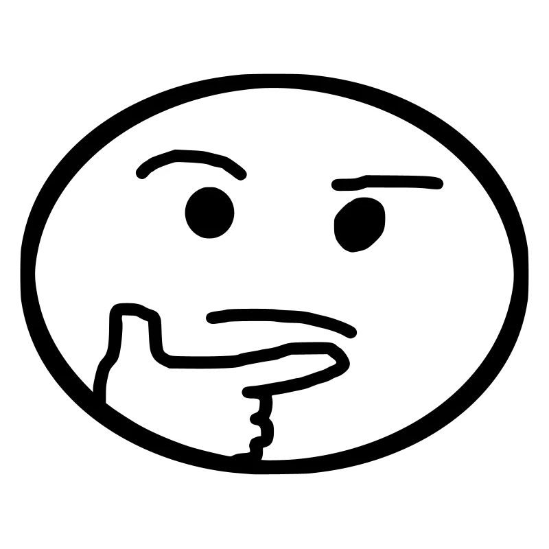 , emoji, réfléchi