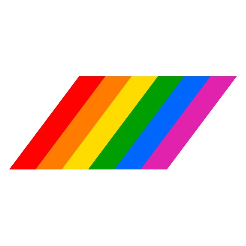 Sloping rainbow flag