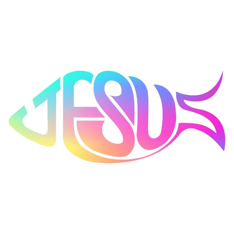Jésus Poisson Arc-en-ciel