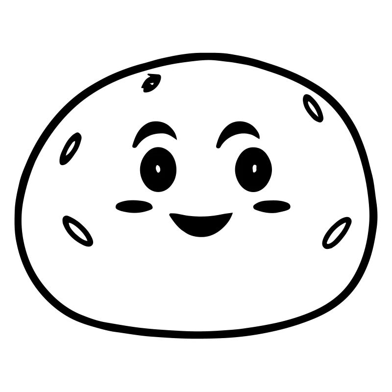 Patate avec visage souriant