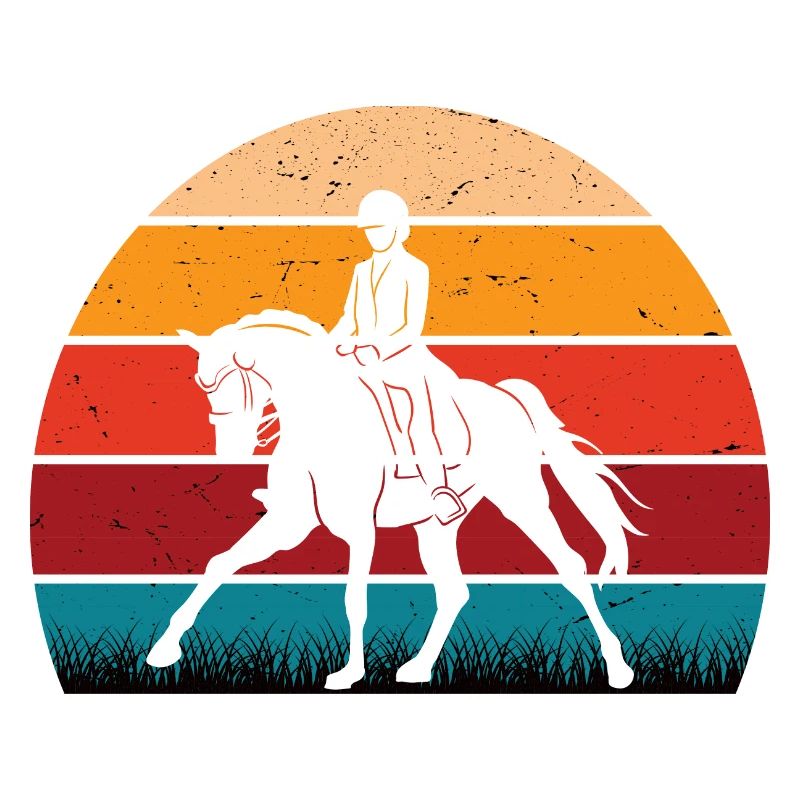 RETRO PFERDEDESIGN I REITEN