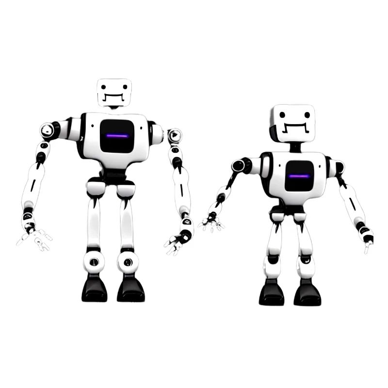 Roboter Freunde Weiß