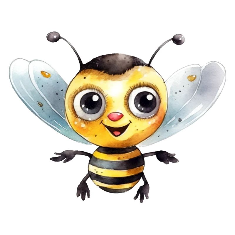 Bumblebee Watercolor Drawing