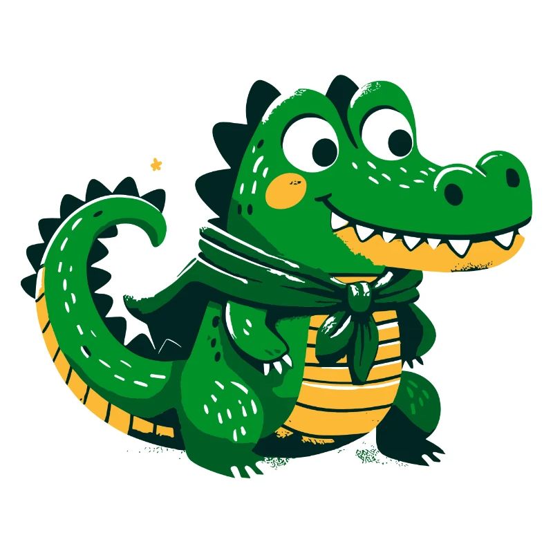 Alligator mignon avec cape