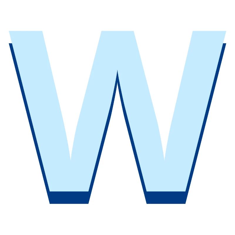 Pop und moderner blauer Buchstabe w