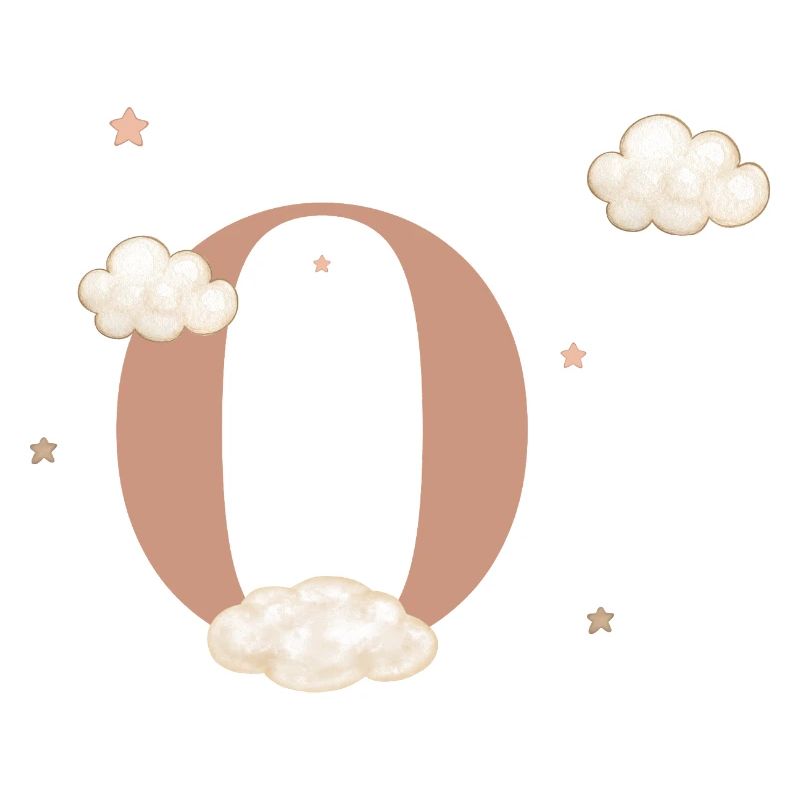 Letter o clouds stars