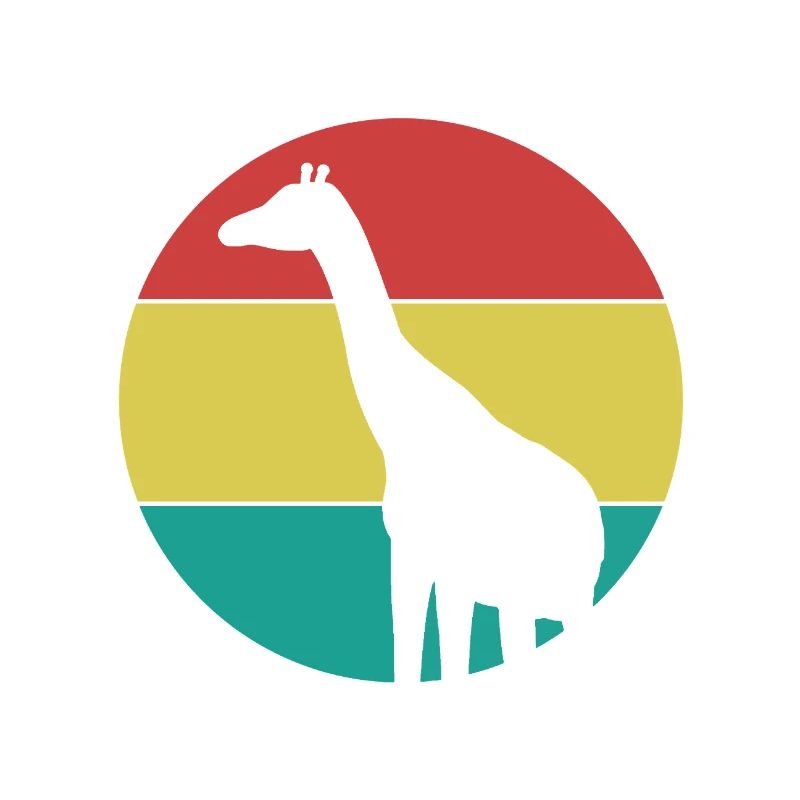 Giraffe in einem farbigen Kreis
