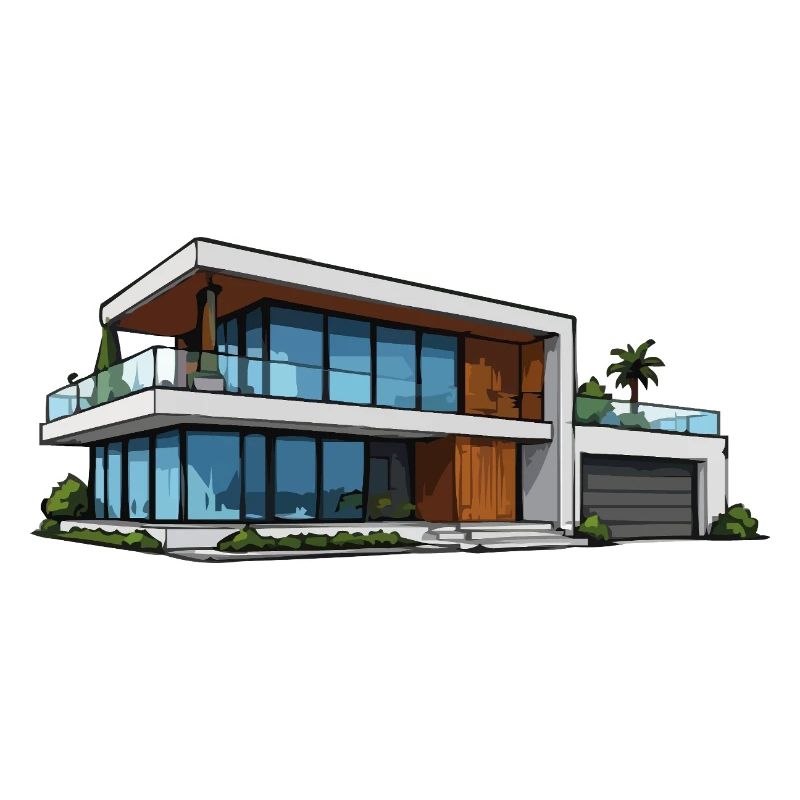 Illustration d’architecture moderne de villas