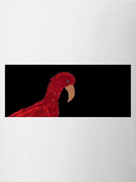 Red parrot on black background