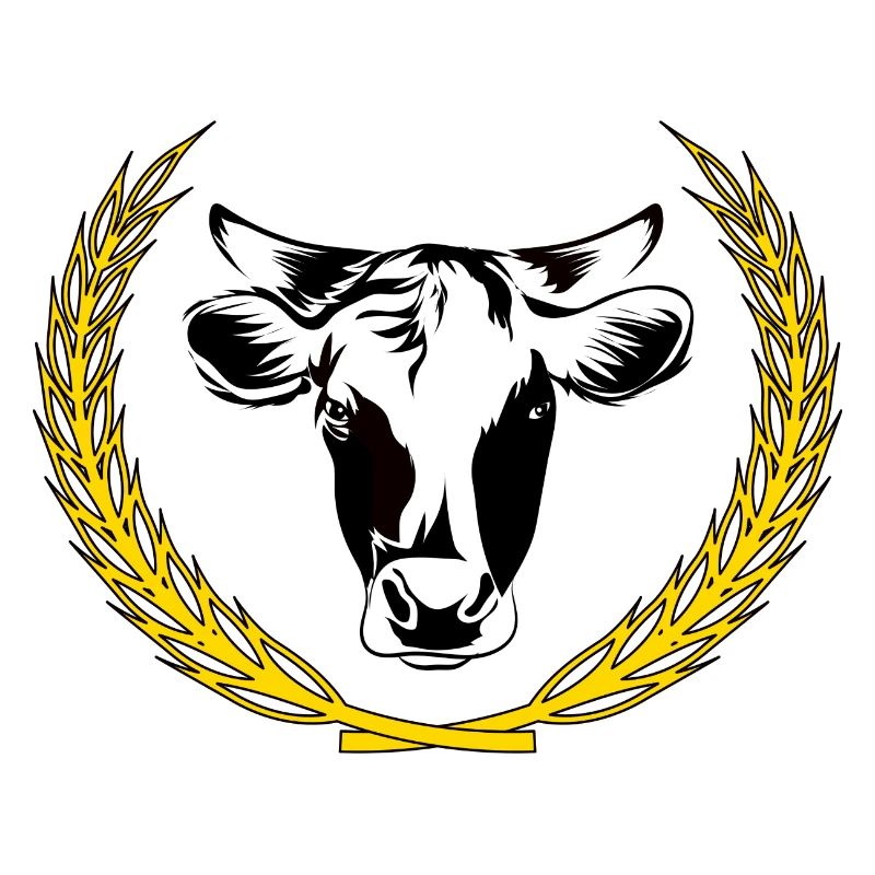 Vache avec épi de blé