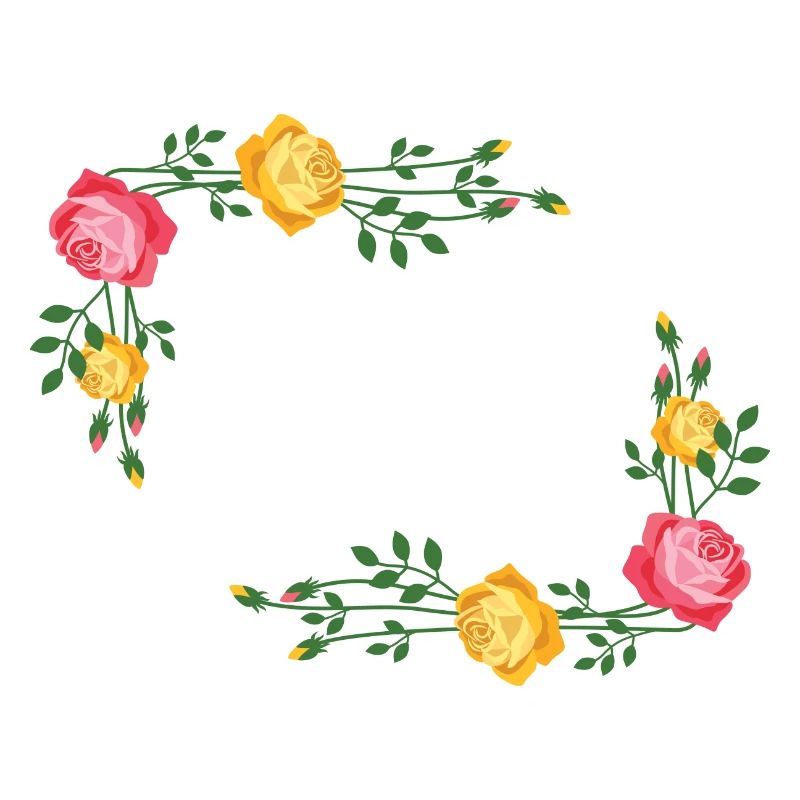 Flowers wreath frame