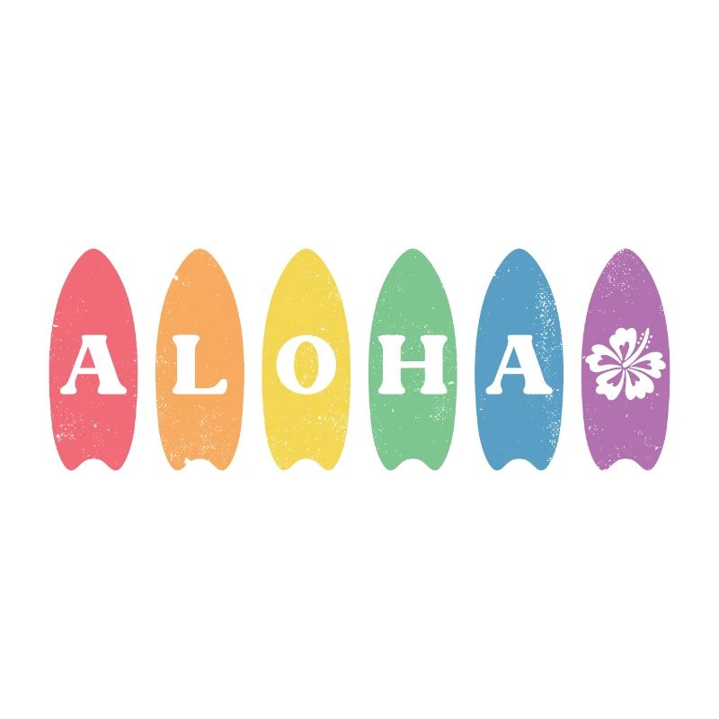 Rainbow Aloha Surfboard Hawaii Summer
