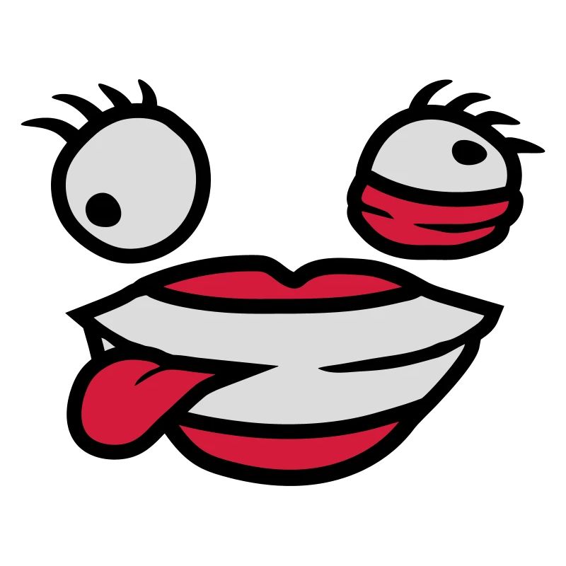 Verrücktes weibliches Comic Gesicht