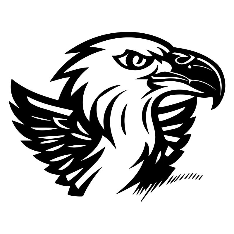 eagle's head with small wings