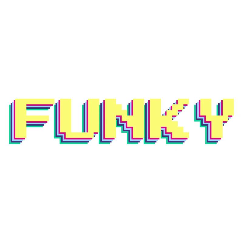 Funky 90s Pixel Word Colorful