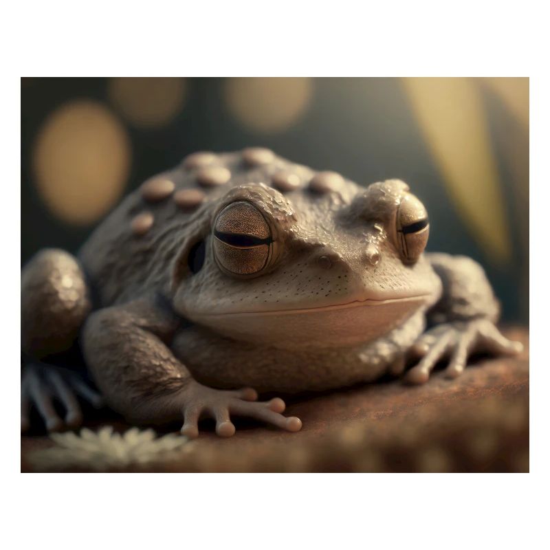 Cute animals doing hibernation – toad