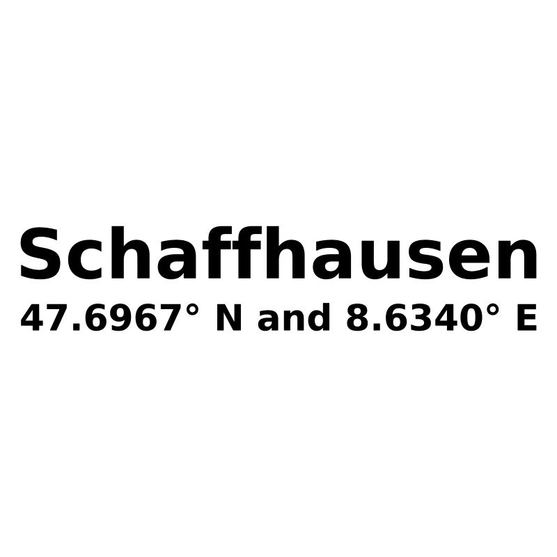 Schaffhausen - with geo coordinates horizontal